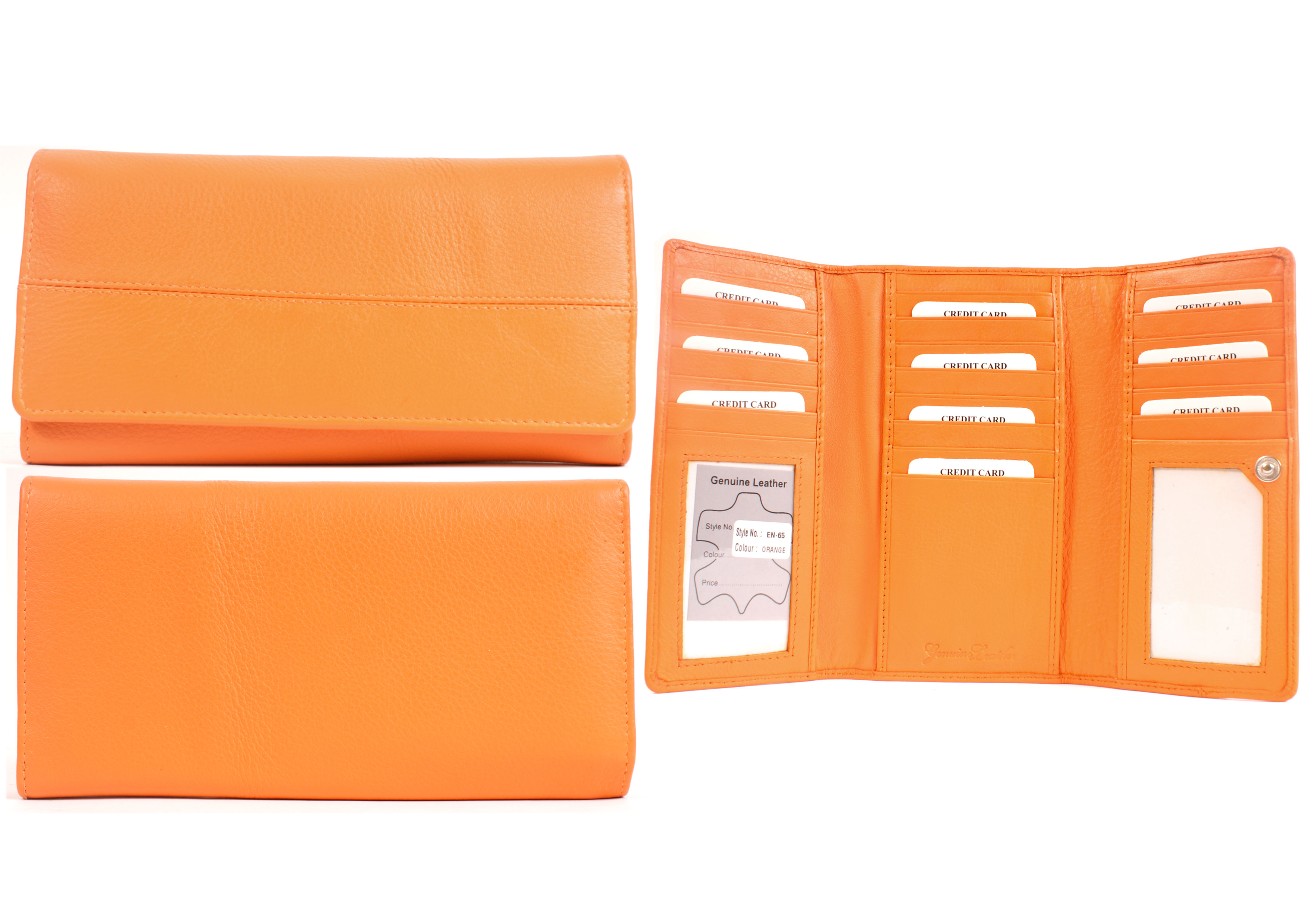 (image for) EN-65 ORANGE LEATHER PURSE - T152